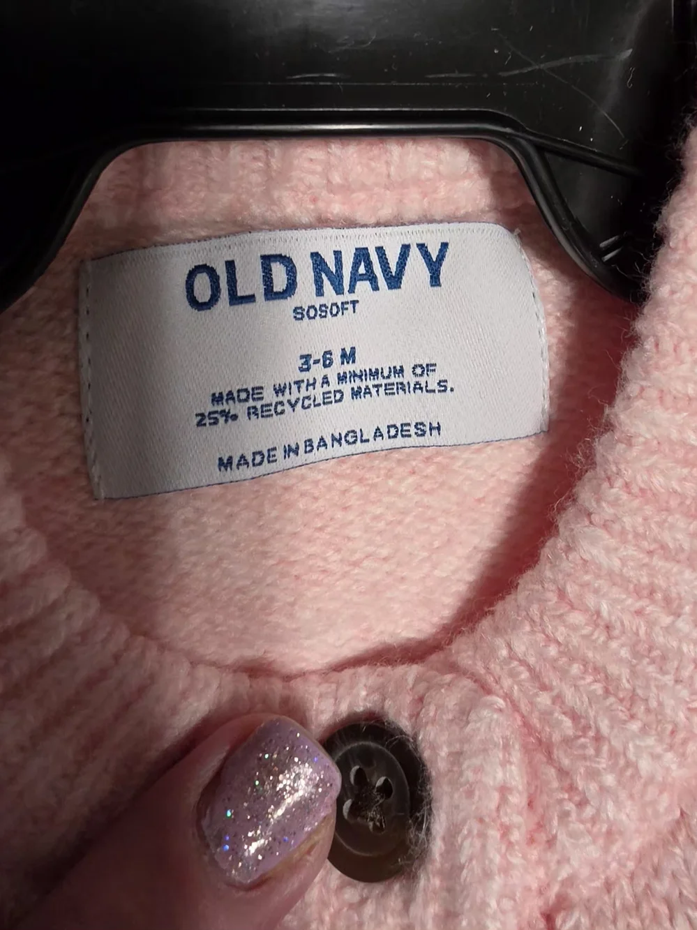 Old Navy Pink Knit Cardigan with Sheep Pockets